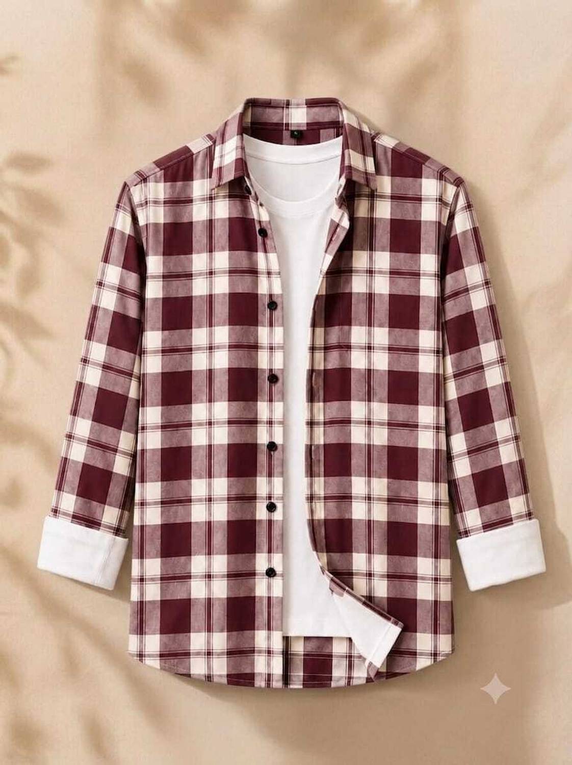 indicare Men Checkered Maroon Shirt - Image 1