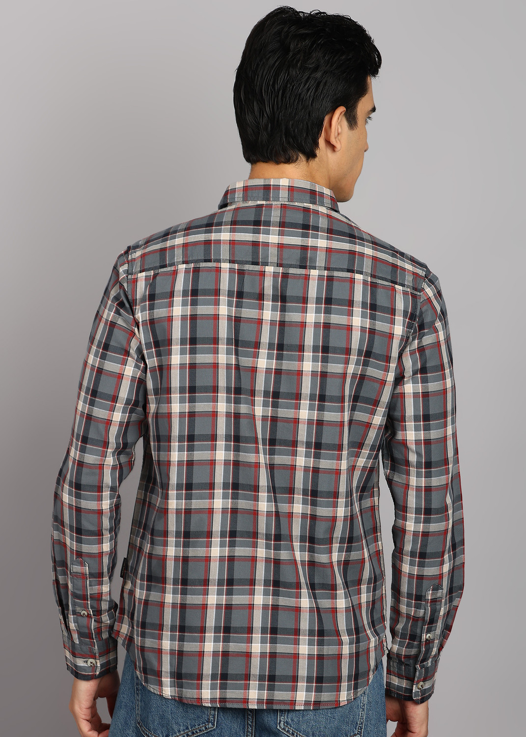 Image of FLYING MACHINE Men Checkered Casual Multicolor Shirt
