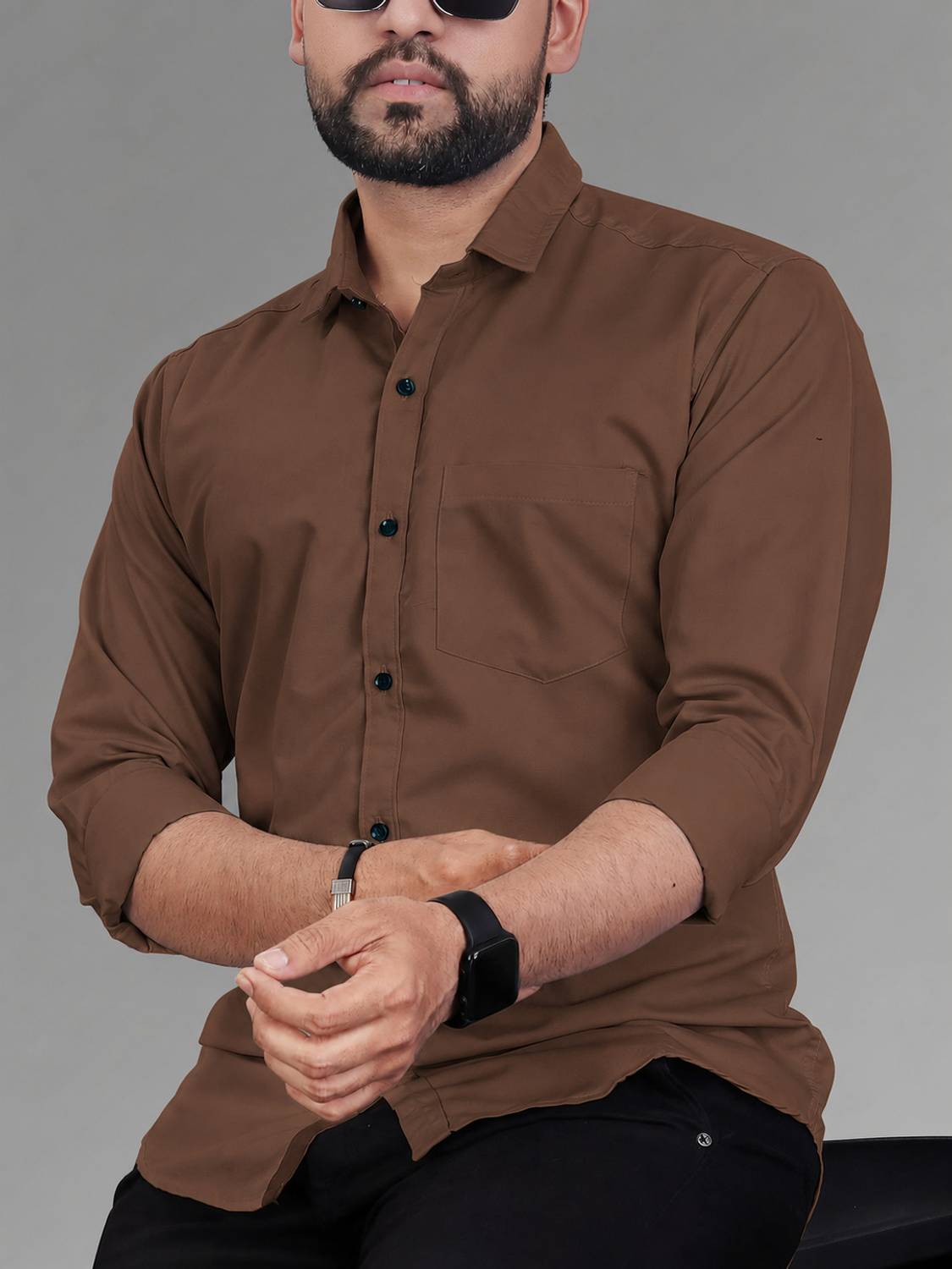 COMBRAIDED Men Brown Casual Shirt - Image 2
