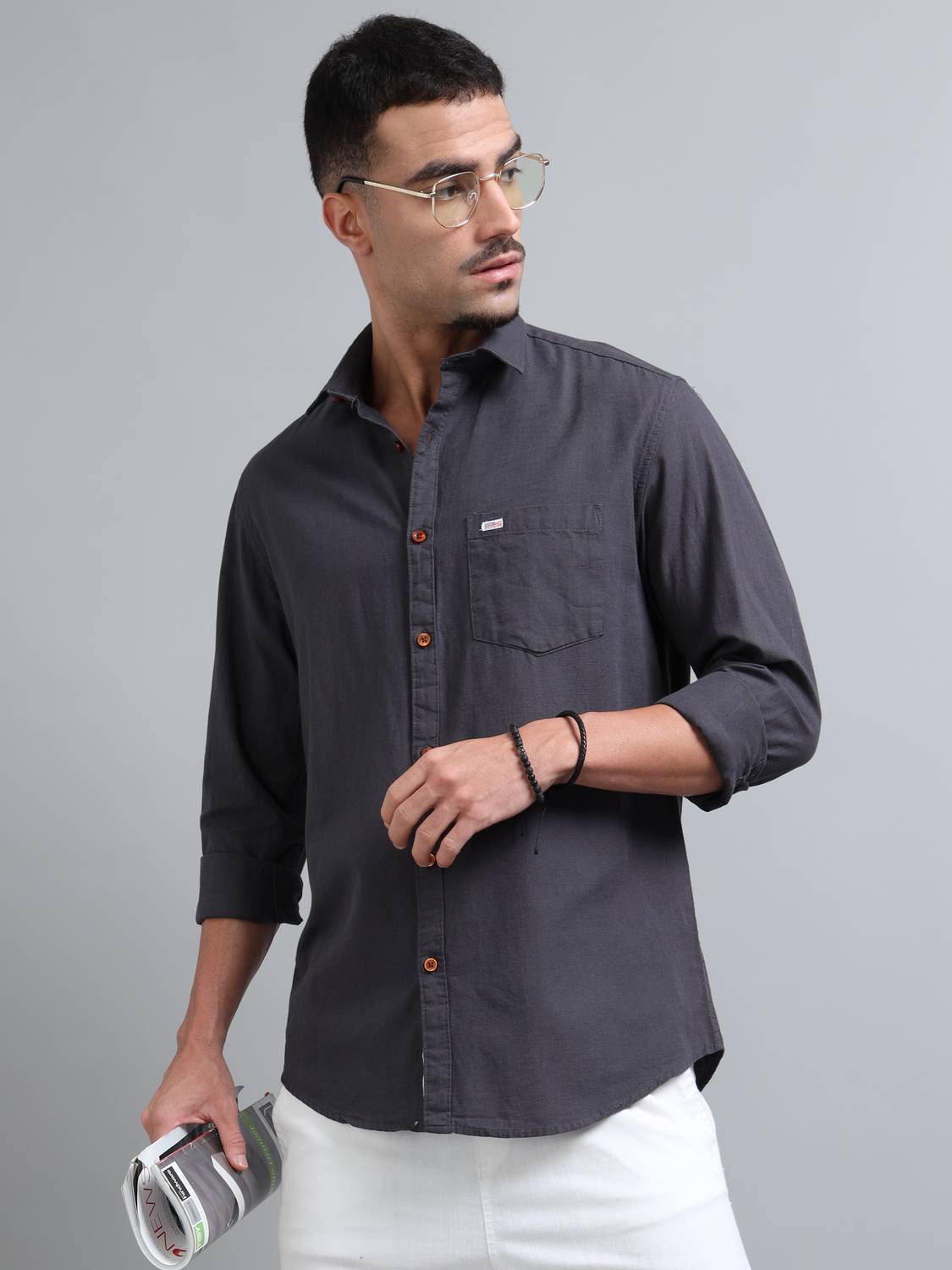 U.S. Pitchers Men Grey Casual Shirt - Image 5