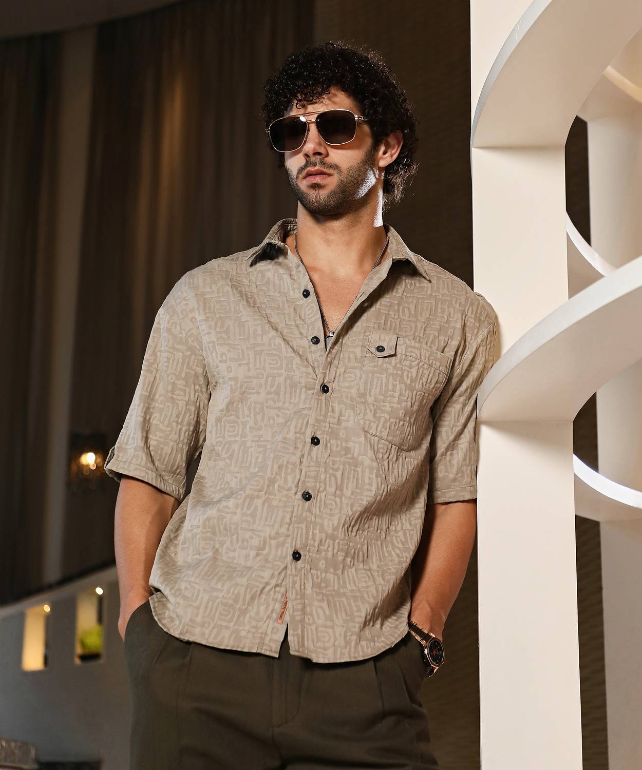 CAHOOT Men Beige Casual Shirt - Image 5