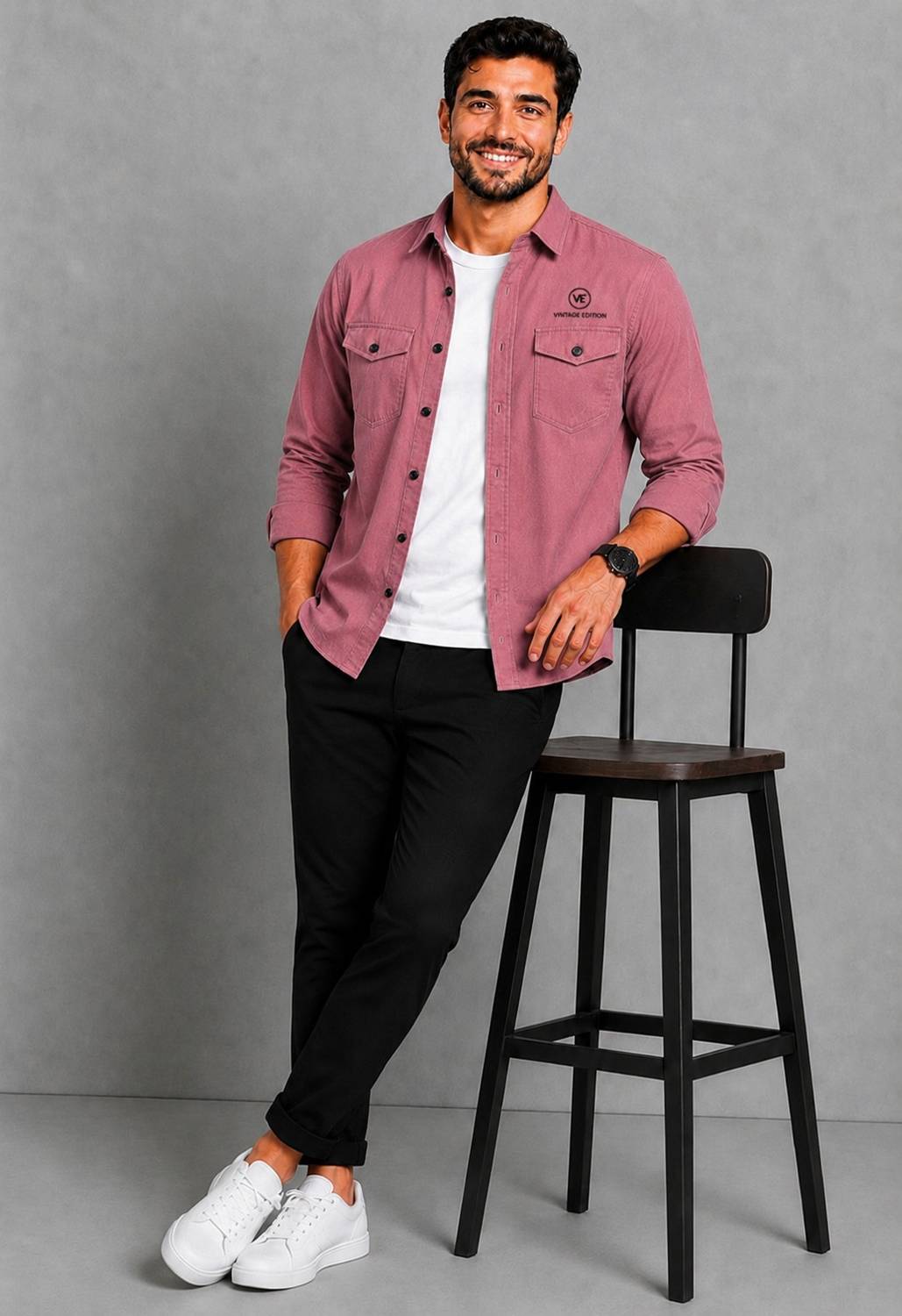 Garry Richard Men's Regular Fit Solid Spread Collar Casual Shirt - Image 5