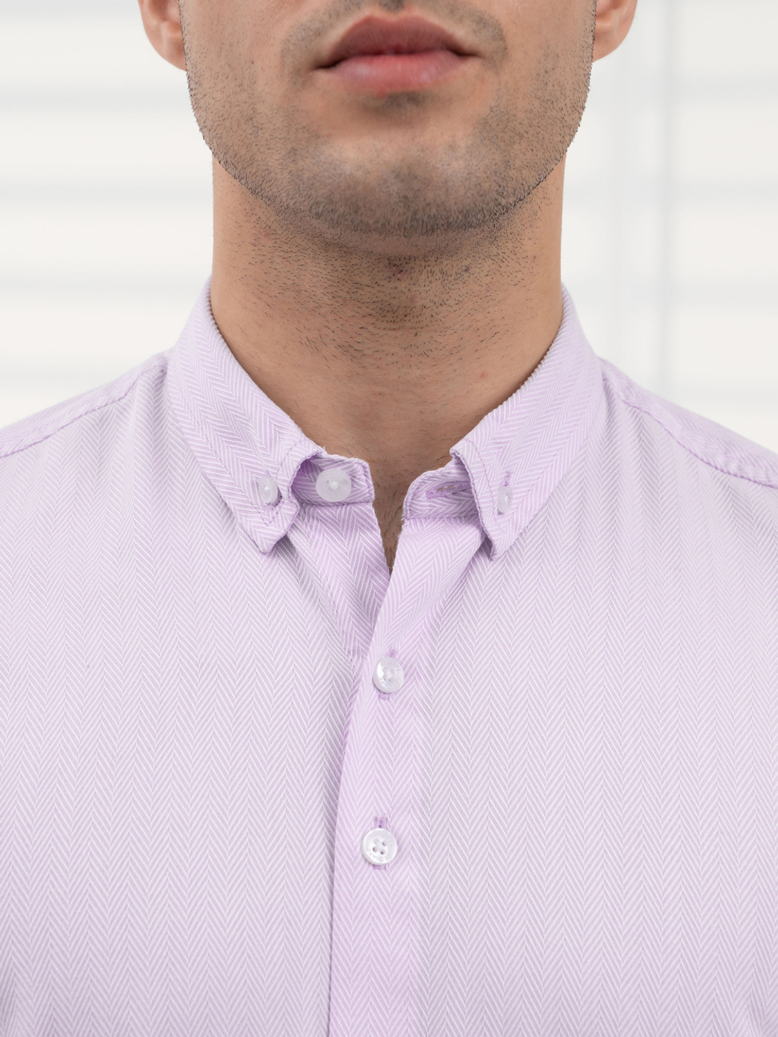 Image of RED TAPE Men Striped Formal Purple Shirt