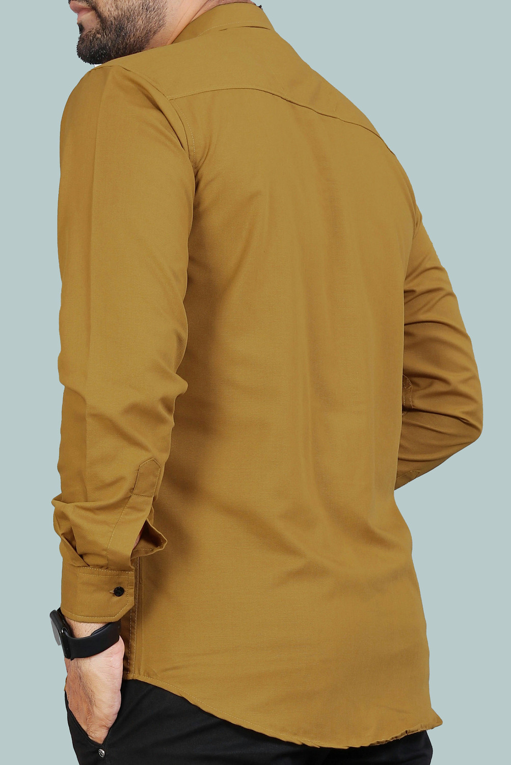 Image of dream believe fashion Men Solid Casual Brown Shirt