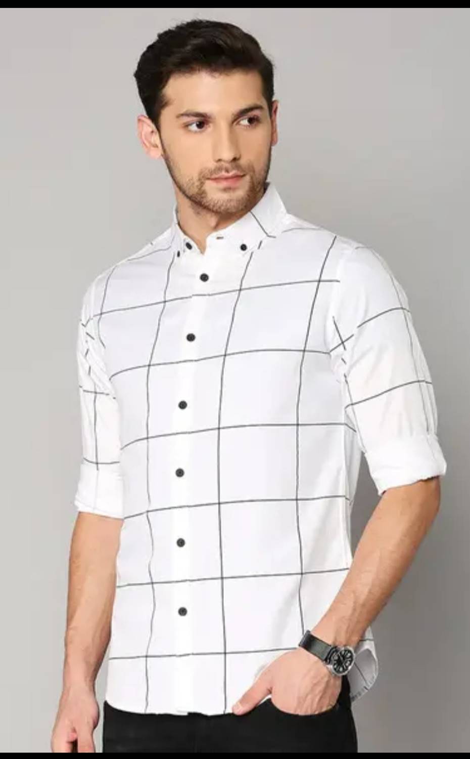 Ethenic Men Regular Fit Checkered Button Down Collar Casual Shirt