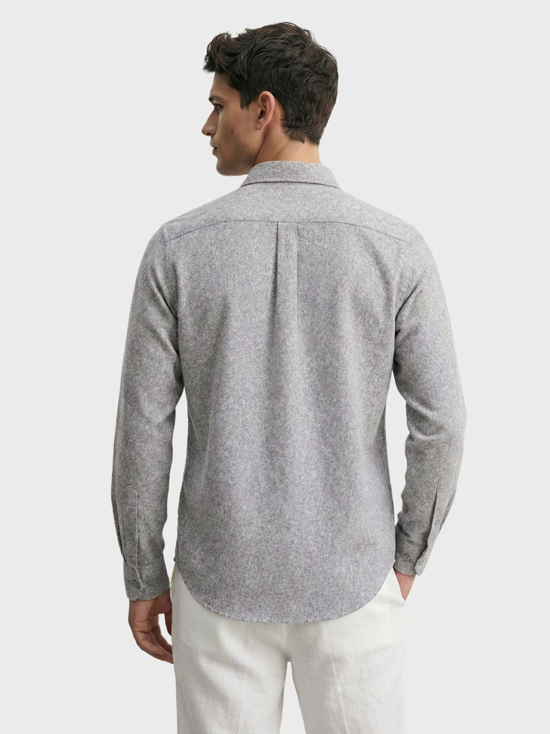 Image of The Indian Garage Co. Men Solid Casual Grey Shirt