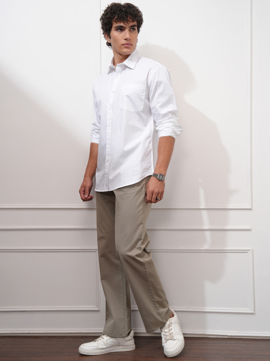 Image of KETCH Men Solid Casual White Shirt