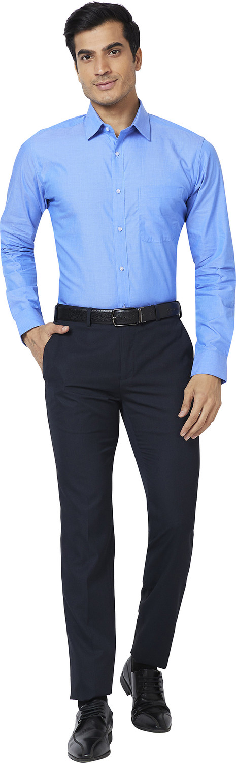 Image of Raymond Men Solid Formal Light Blue Shirt