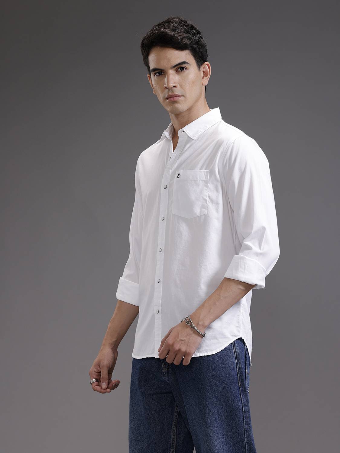 WROGN Men Solid Casual White Shirt - Image 4