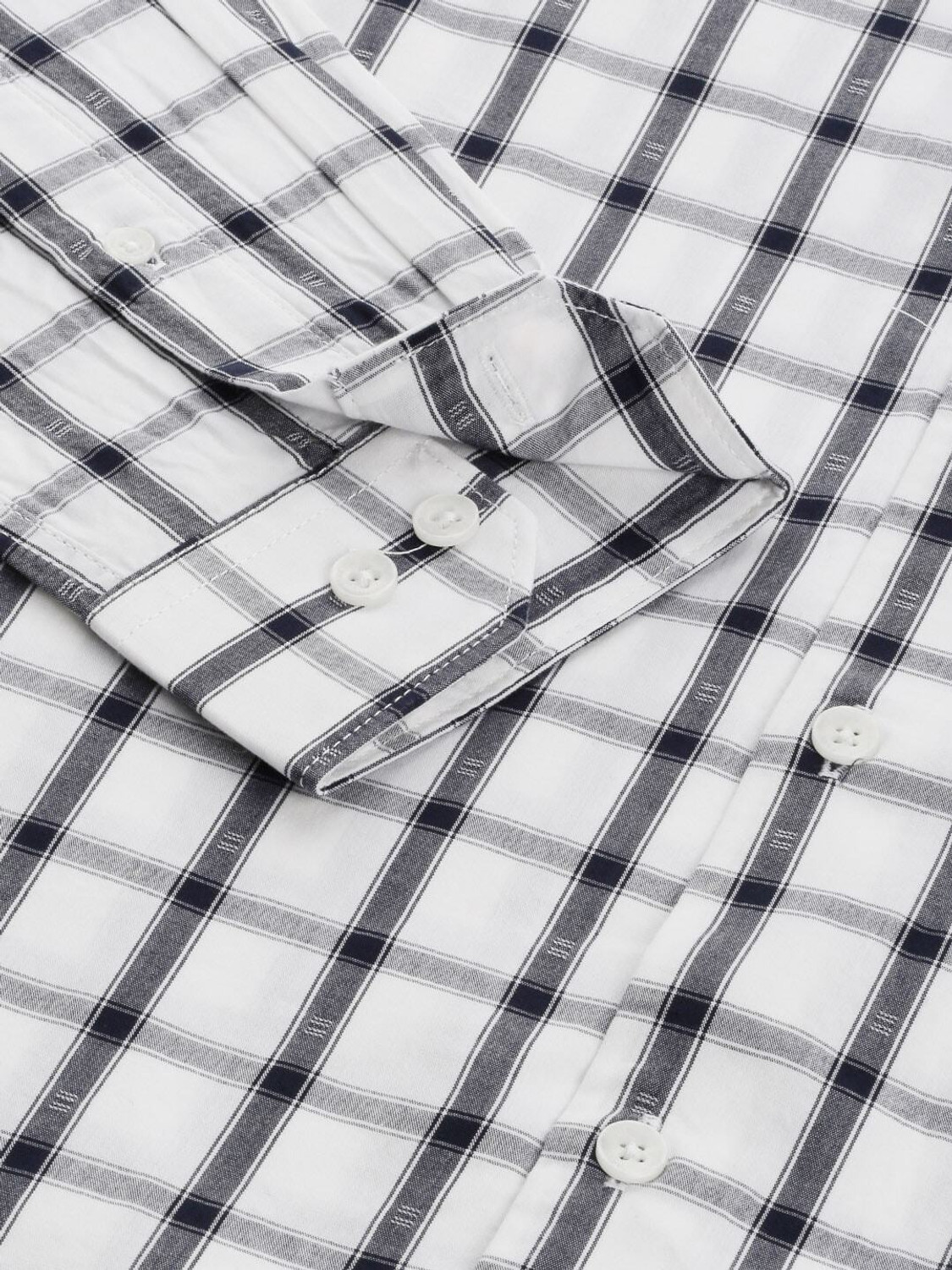 Image of PARK AVENUE Men Checkered Casual Black, White Shirt