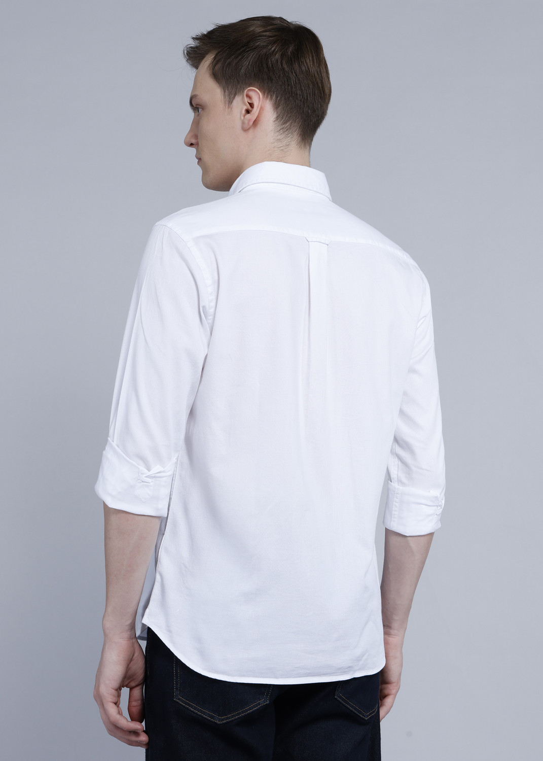 Image of U.S. POLO ASSN. Men Solid Casual White Shirt