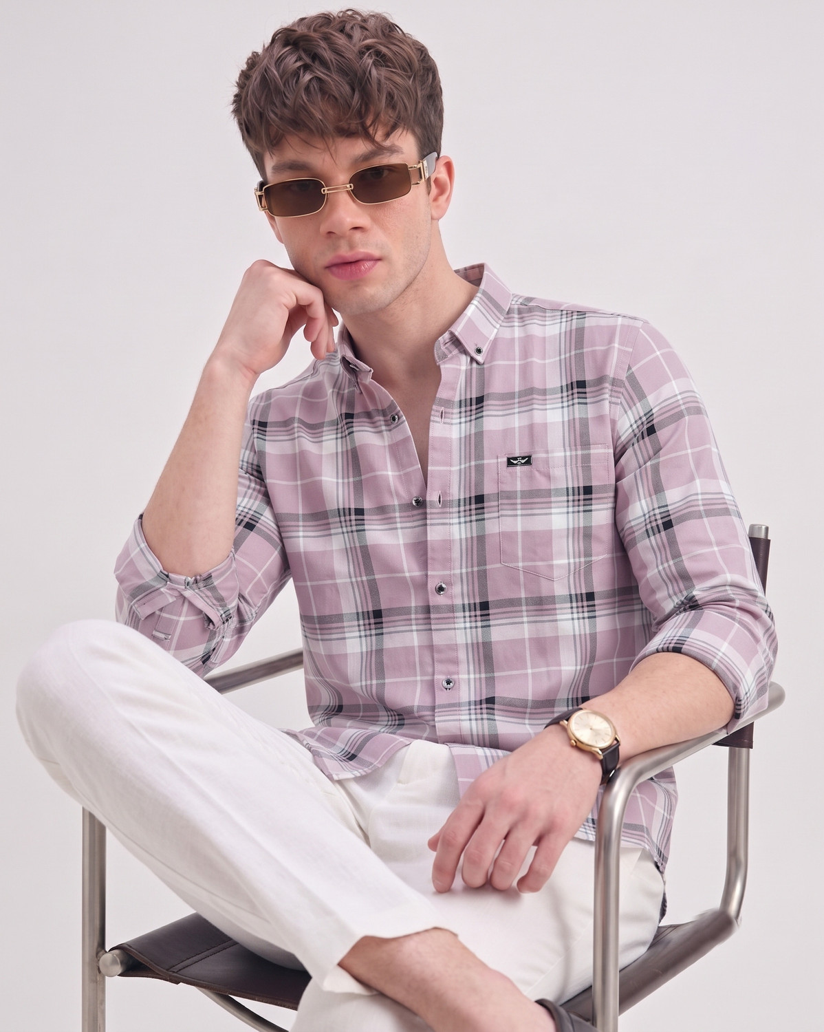 Image of METRONAUT Men Checkered Casual Multicolor Shirt