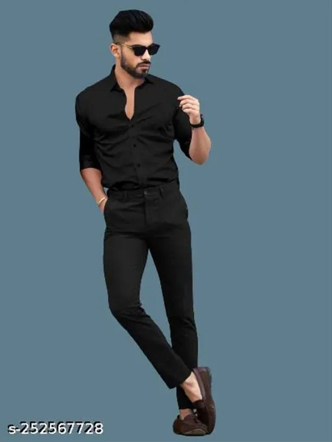 Image of GLOREN Men Solid Casual Multicolor Shirt