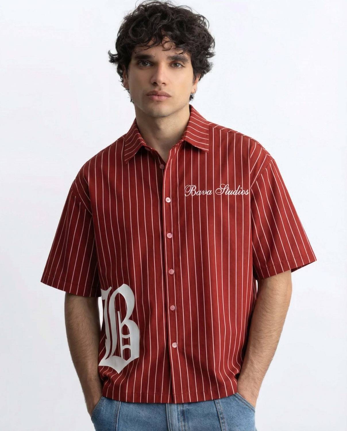 Bava Men & Women Red Striped Shirt - Image 1