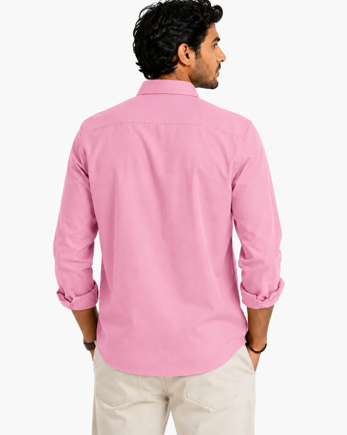 Image of GLOREN Men Regular Fit Solid Spread Collar Casual Shirt (Pack of 2)