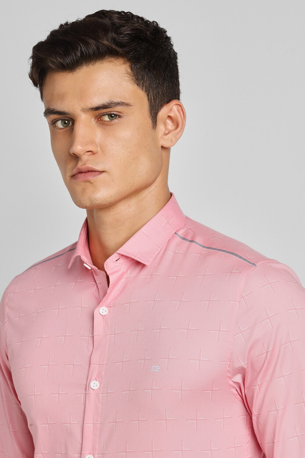Image of PETER ENGLAND Men Printed Formal Pink Shirt