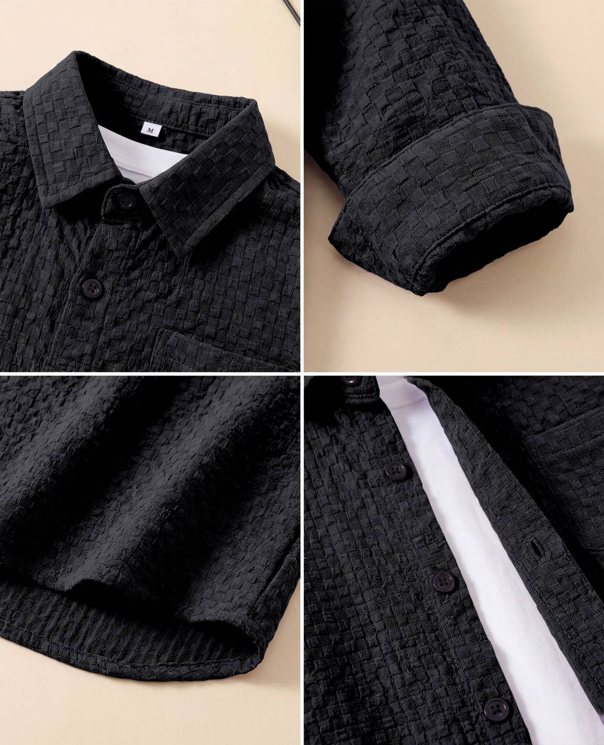 Velmita Boys Black Striped Casual Shirt - Image 4