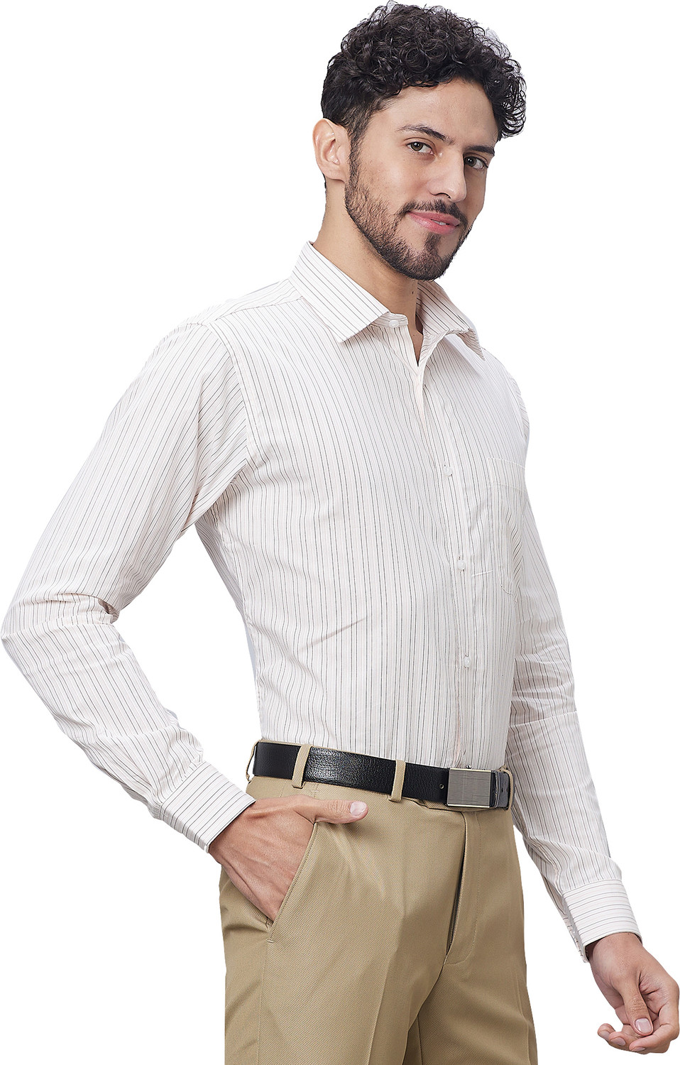 Image of Raymond Men Striped Formal Multicolor Shirt