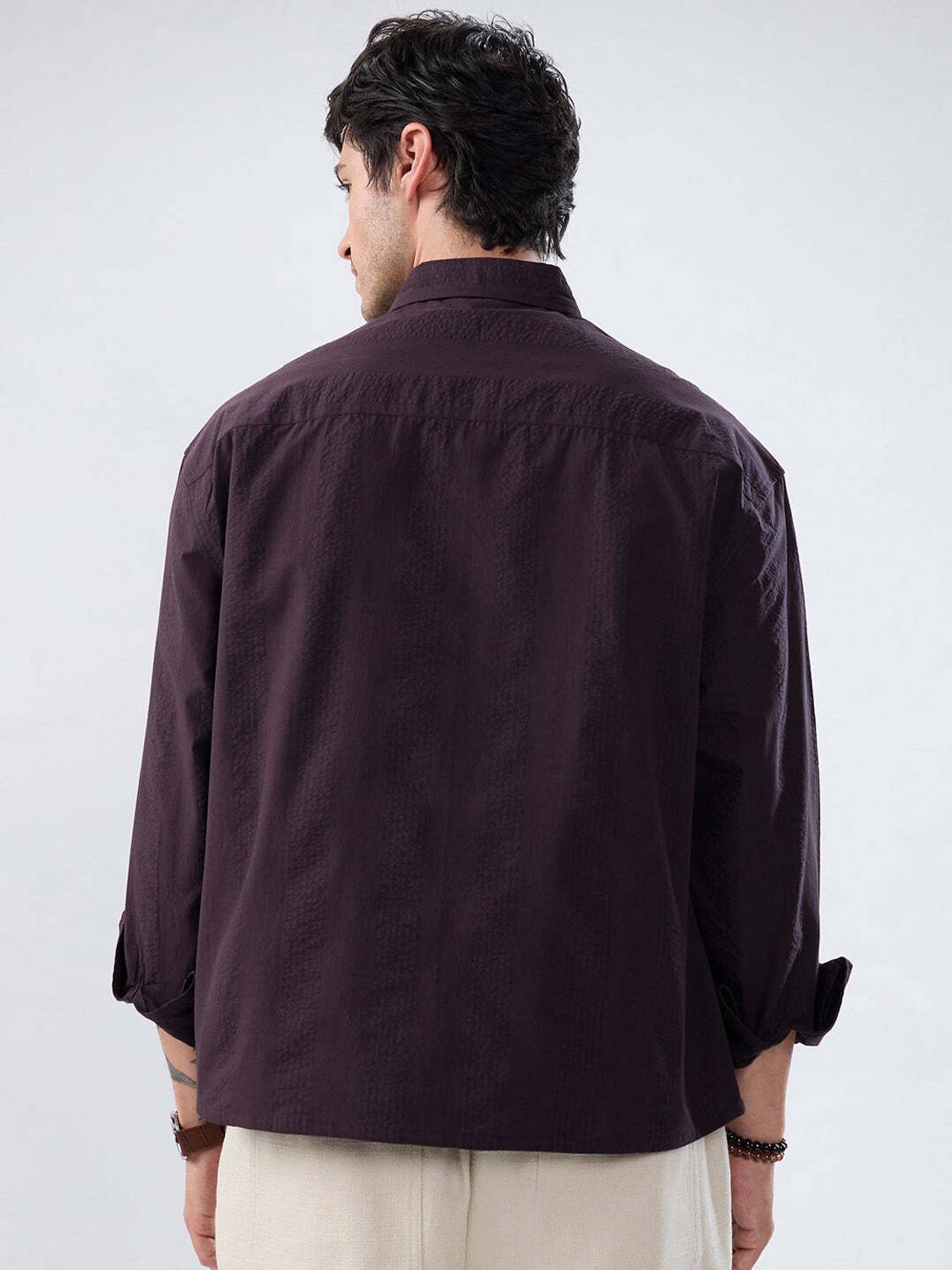 VASTRADO Men Purple Casual Shirt - Image 3