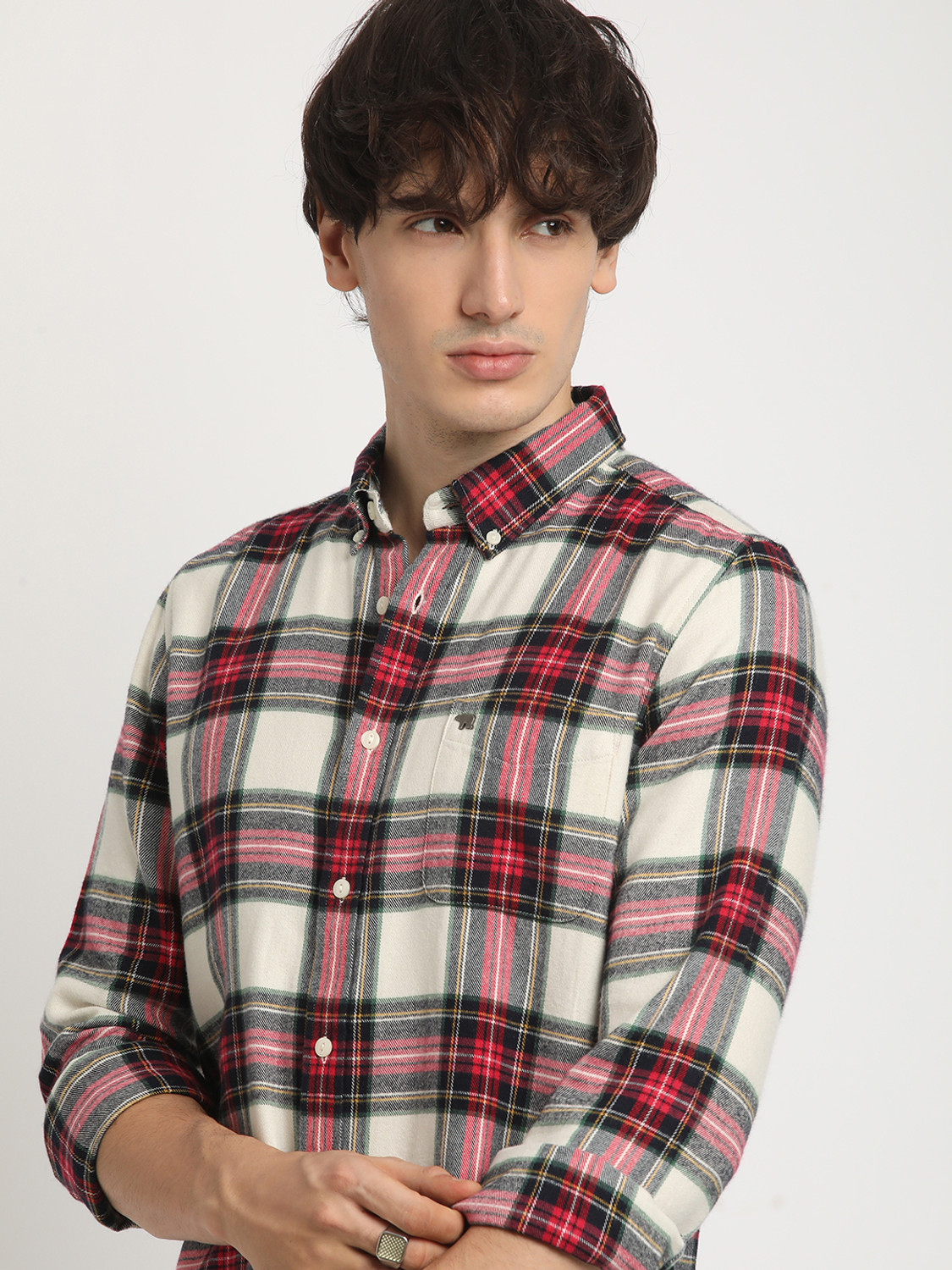 Image of THE BEAR HOUSE Men Checkered Casual Multicolor Shirt