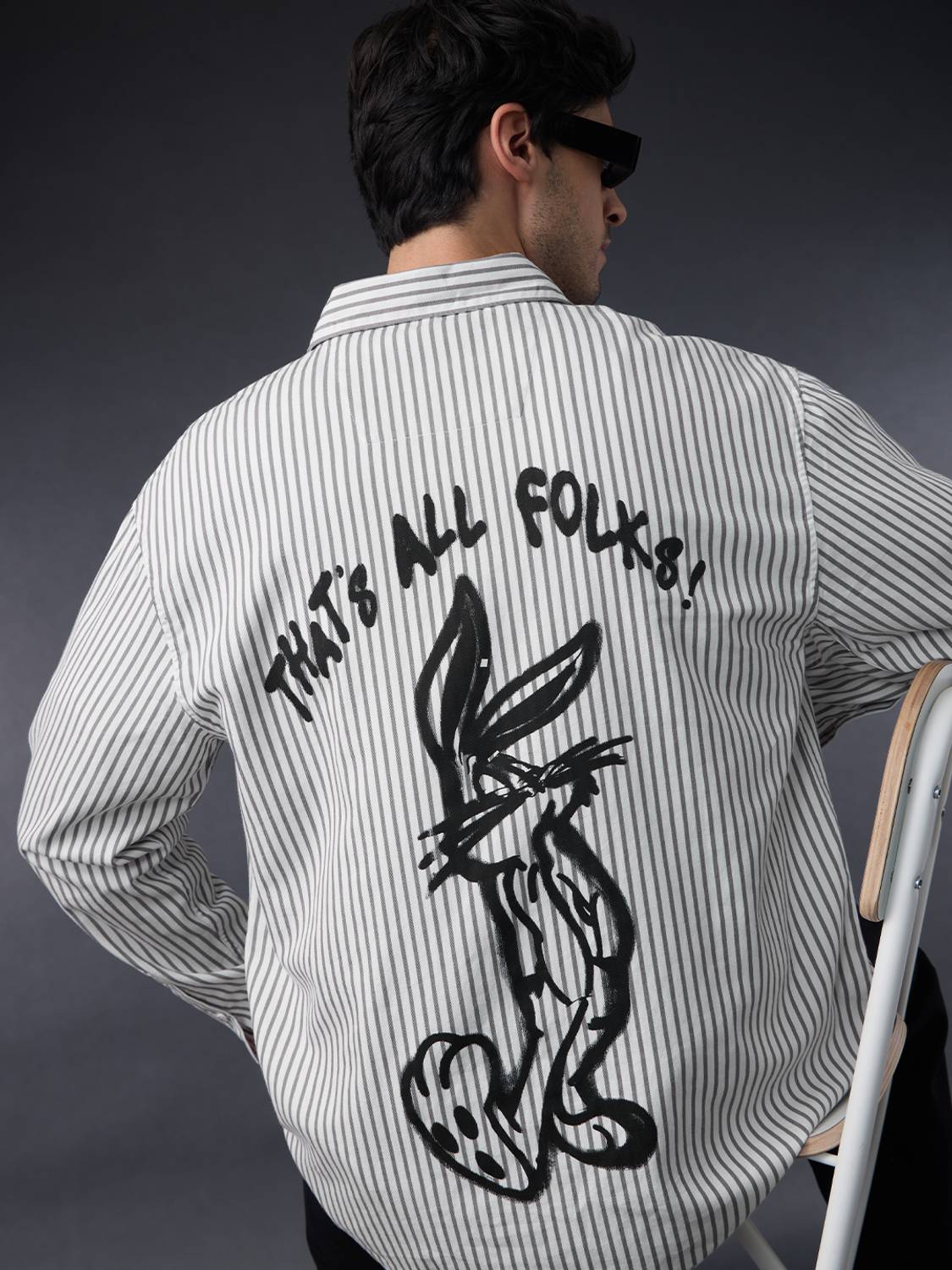 The Souled Store Men Striped Casual White Shirt - Image 2