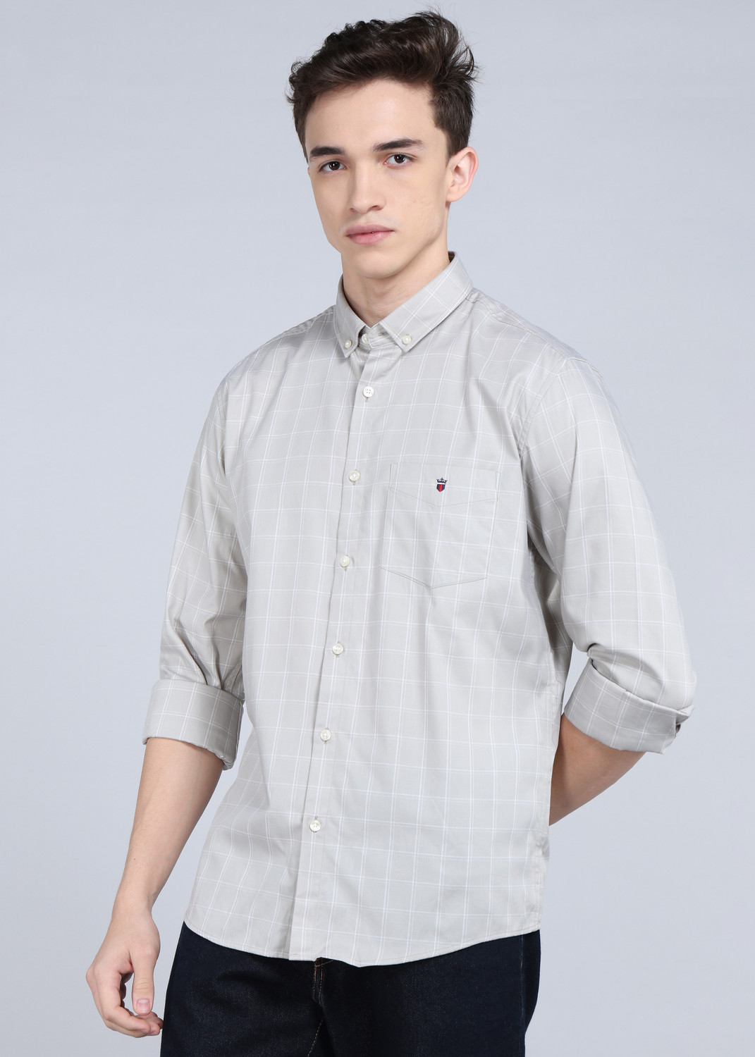 Image of Louis Philippe Sport Men Slim Fit Checkered Casual Shirt