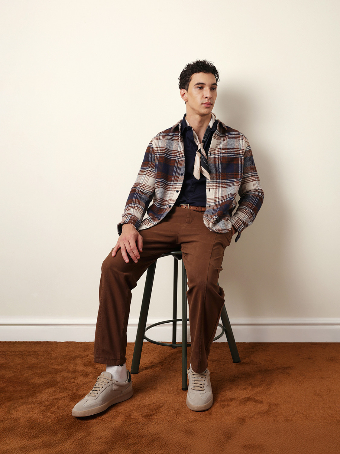 Image of THE BEAR HOUSE Men Checkered Casual Multicolor Shirt
