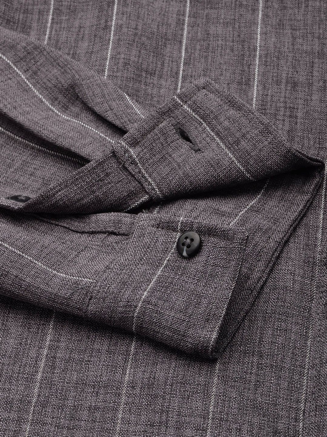 Image of The Indian Garage Co. Men Striped Casual Grey Shirt