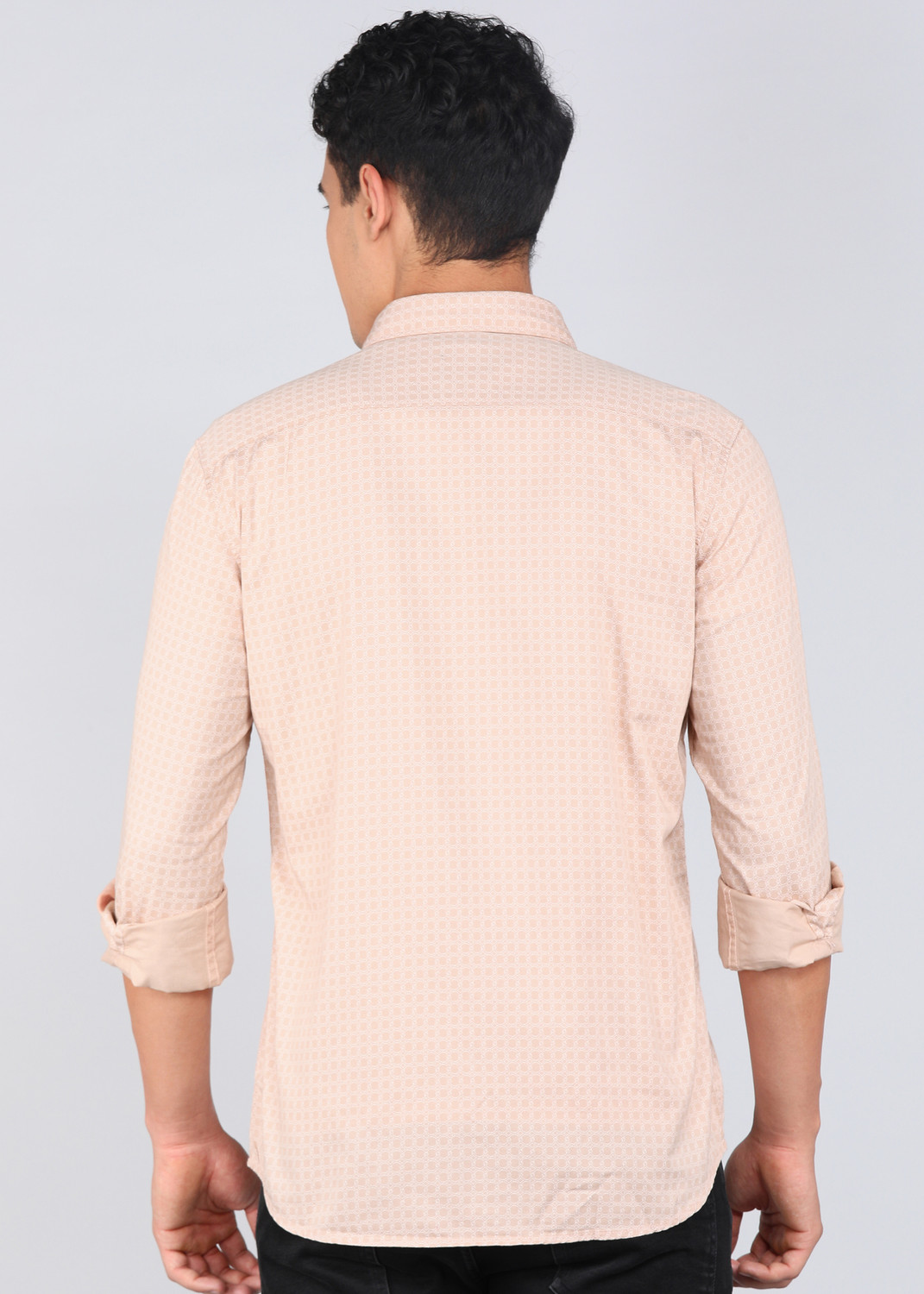 Image of PARX Men Printed Casual Beige Shirt