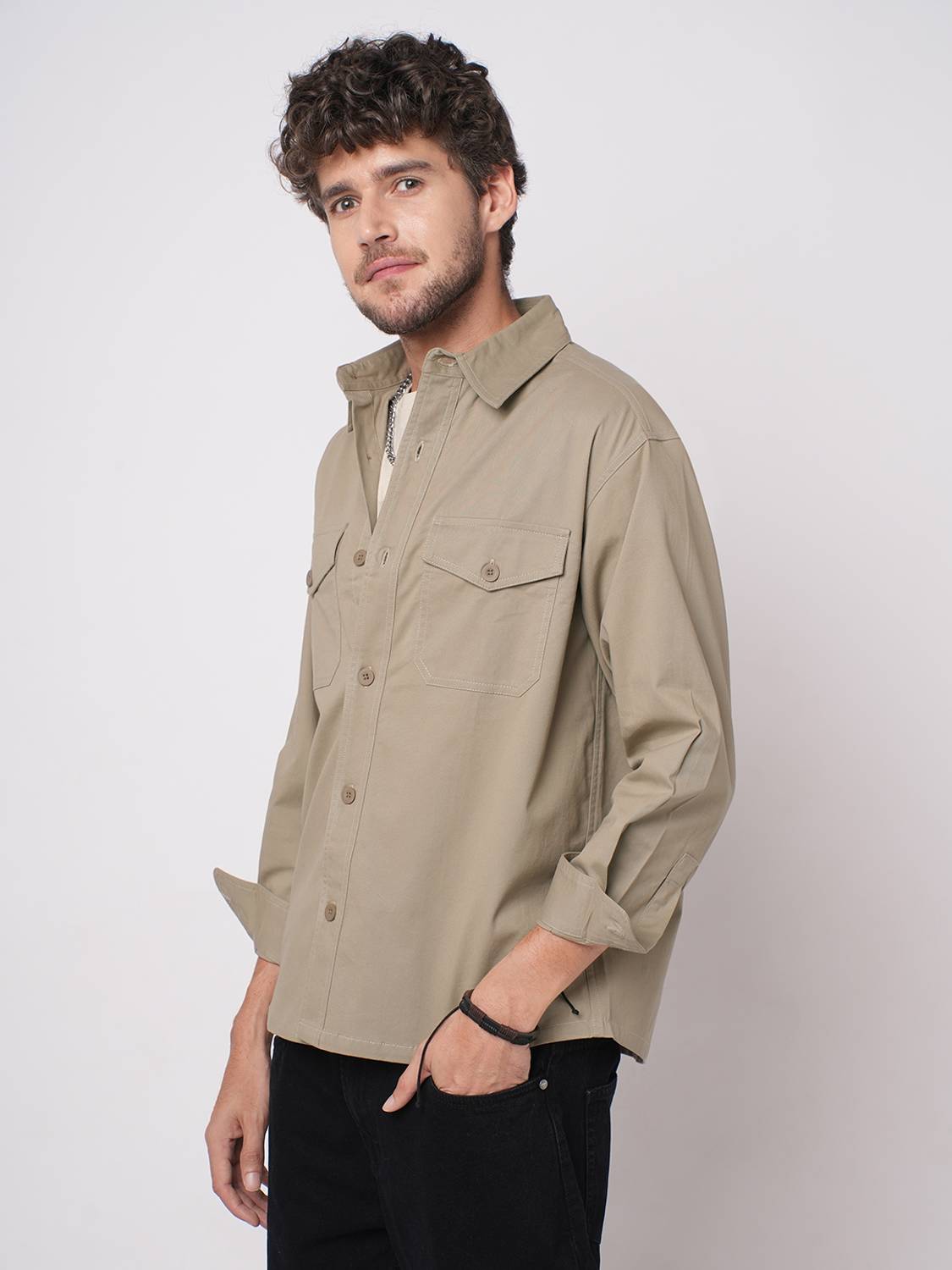VASTRADO Men Beige Casual Shirt - Image 5