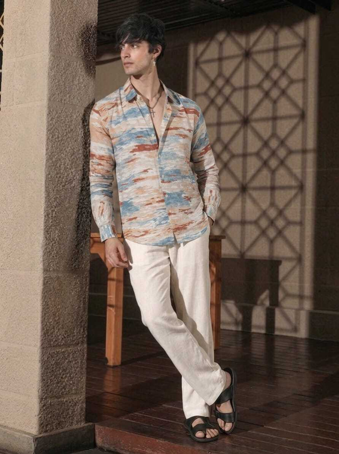 Image of SWAGHOSH Men Regular Fit Printed Spread Collar Casual Shirt