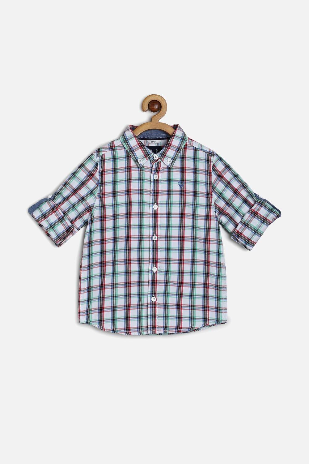 Allen Solly Boys Checkered Casual Blue Shirt