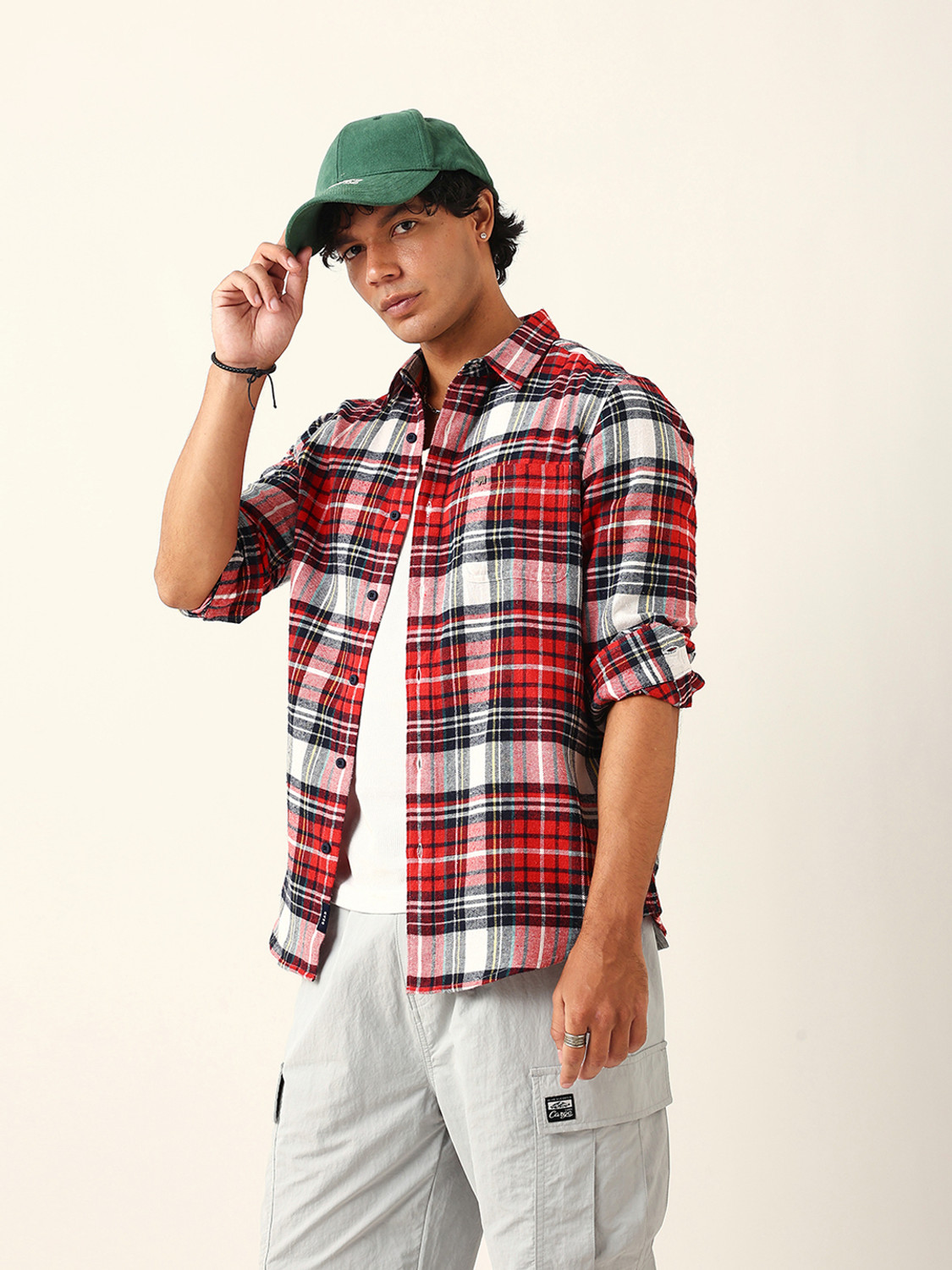 Image of THE BEAR HOUSE Men Checkered Casual Multicolor Shirt