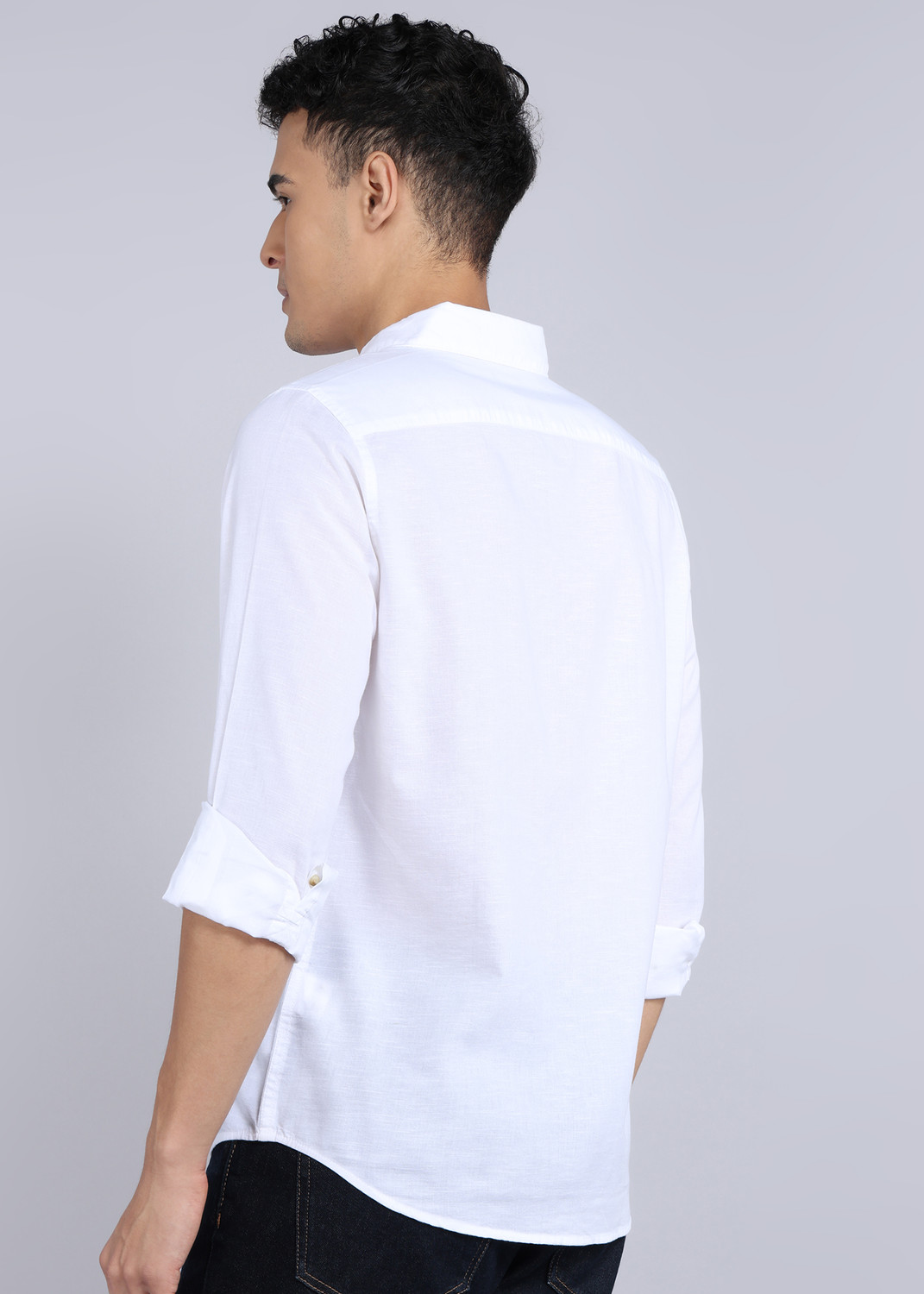 Image of WROGN Men Solid Casual White Shirt