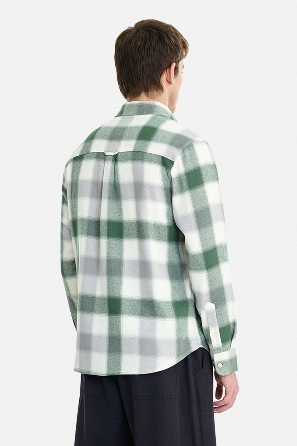 Image of Snitch Men Checkered Casual Green Shirt