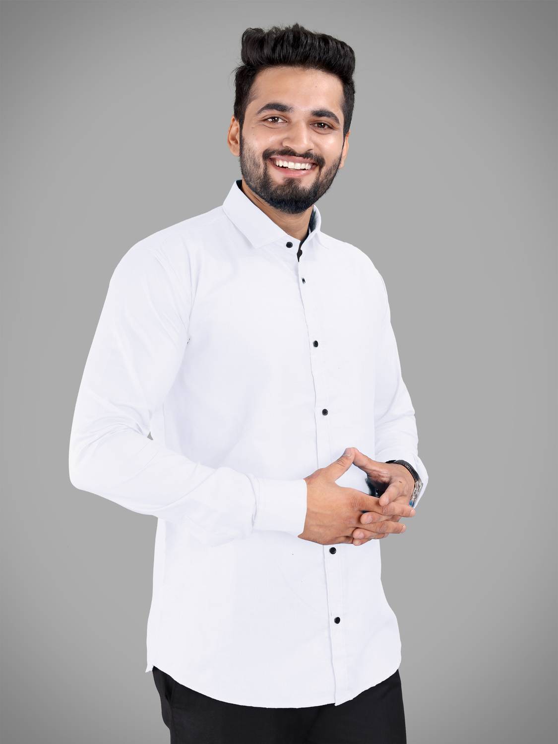 Marc Laurent Men Solid Formal White Shirt - Buy Marc Laurent Men