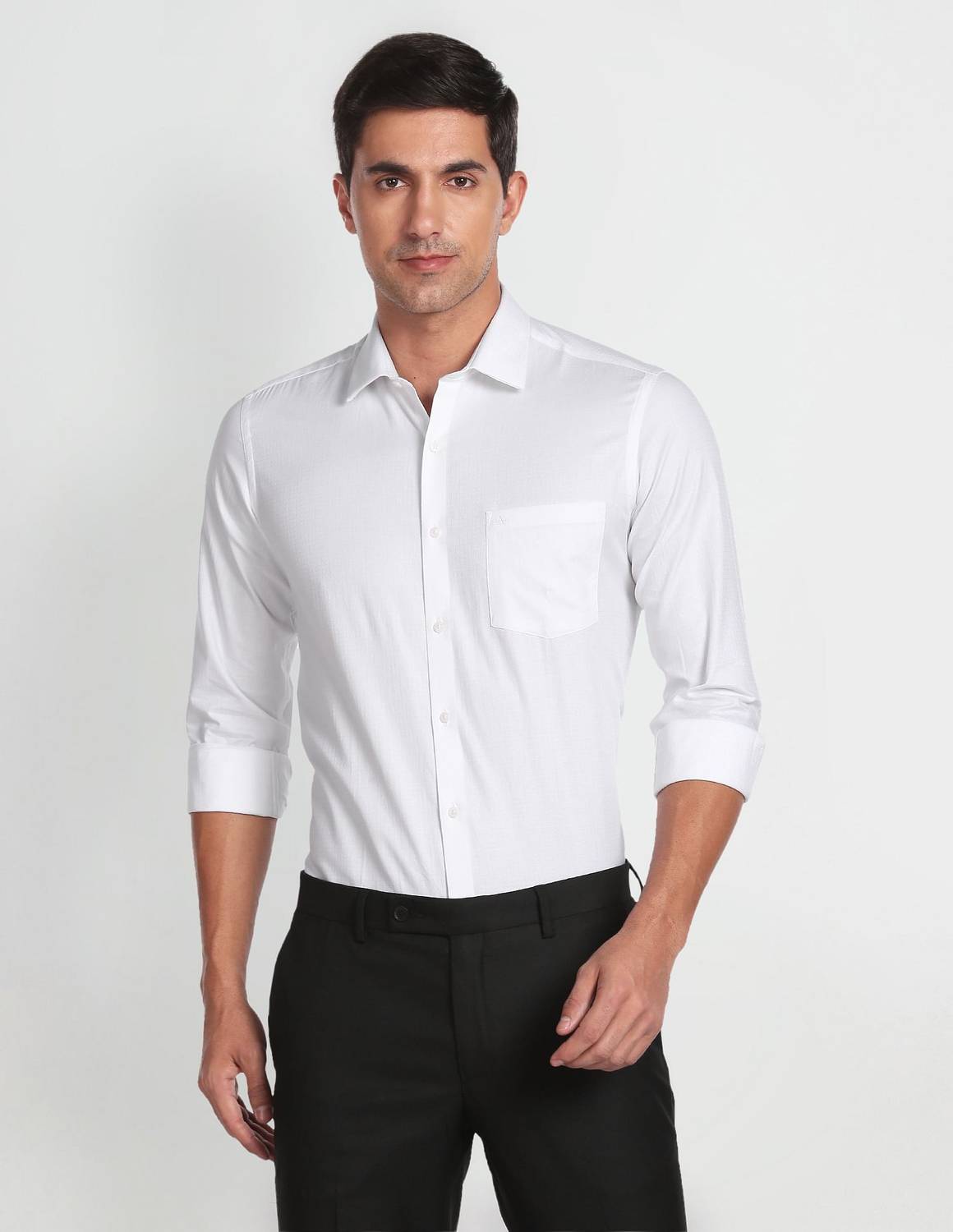 ARROW Men Solid Formal White Shirt