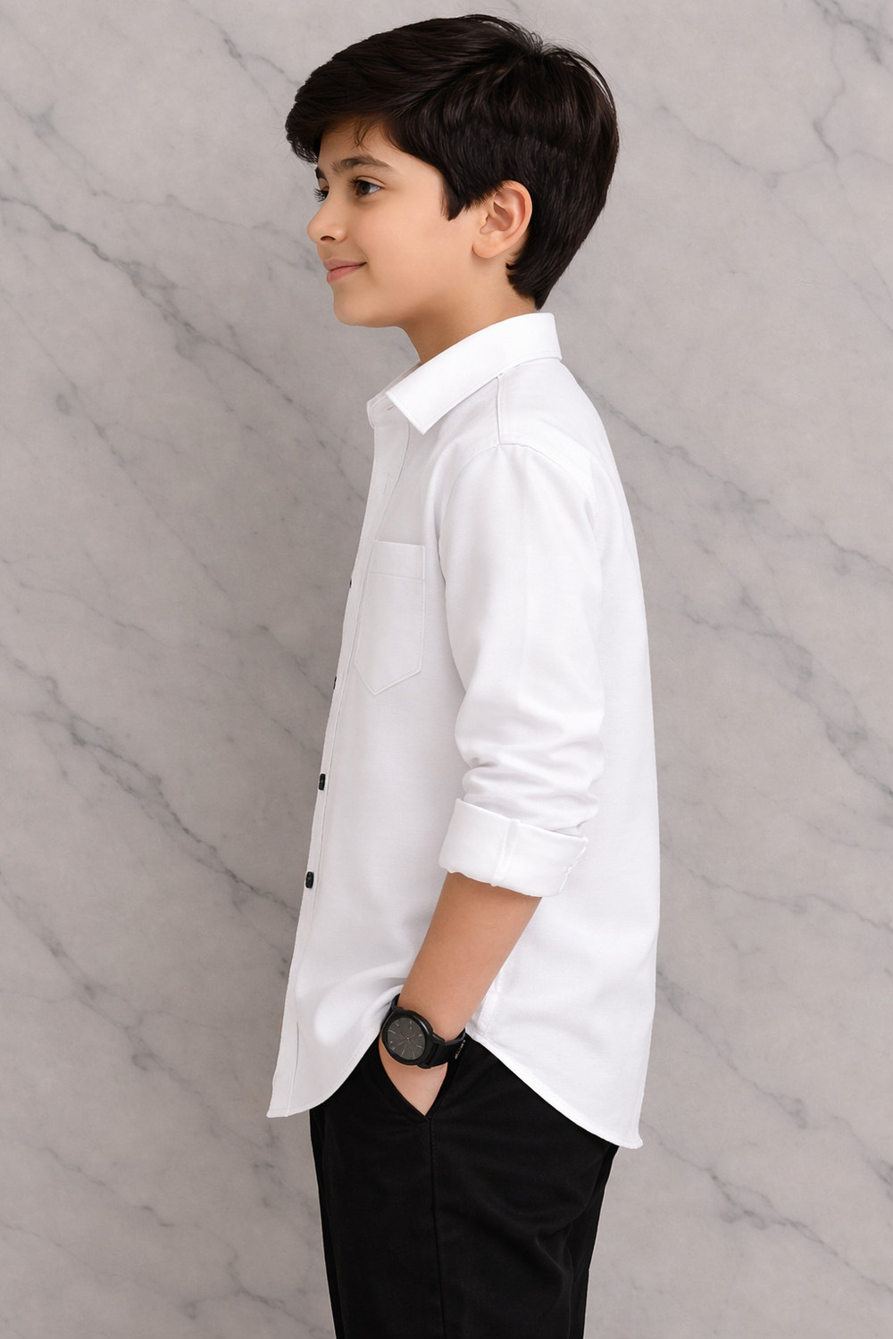 Image of nikhat fashionn Boys Solid Casual White Shirt