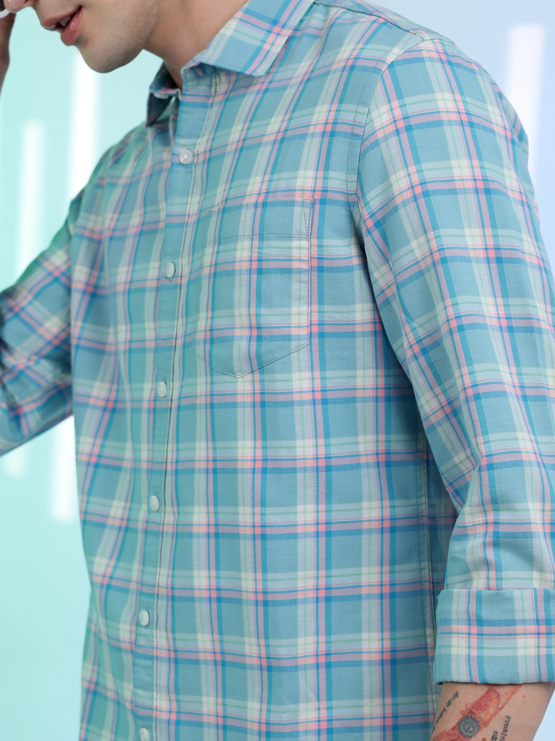 Image of HIGHLANDER Men Checkered Casual Multicolor Shirt
