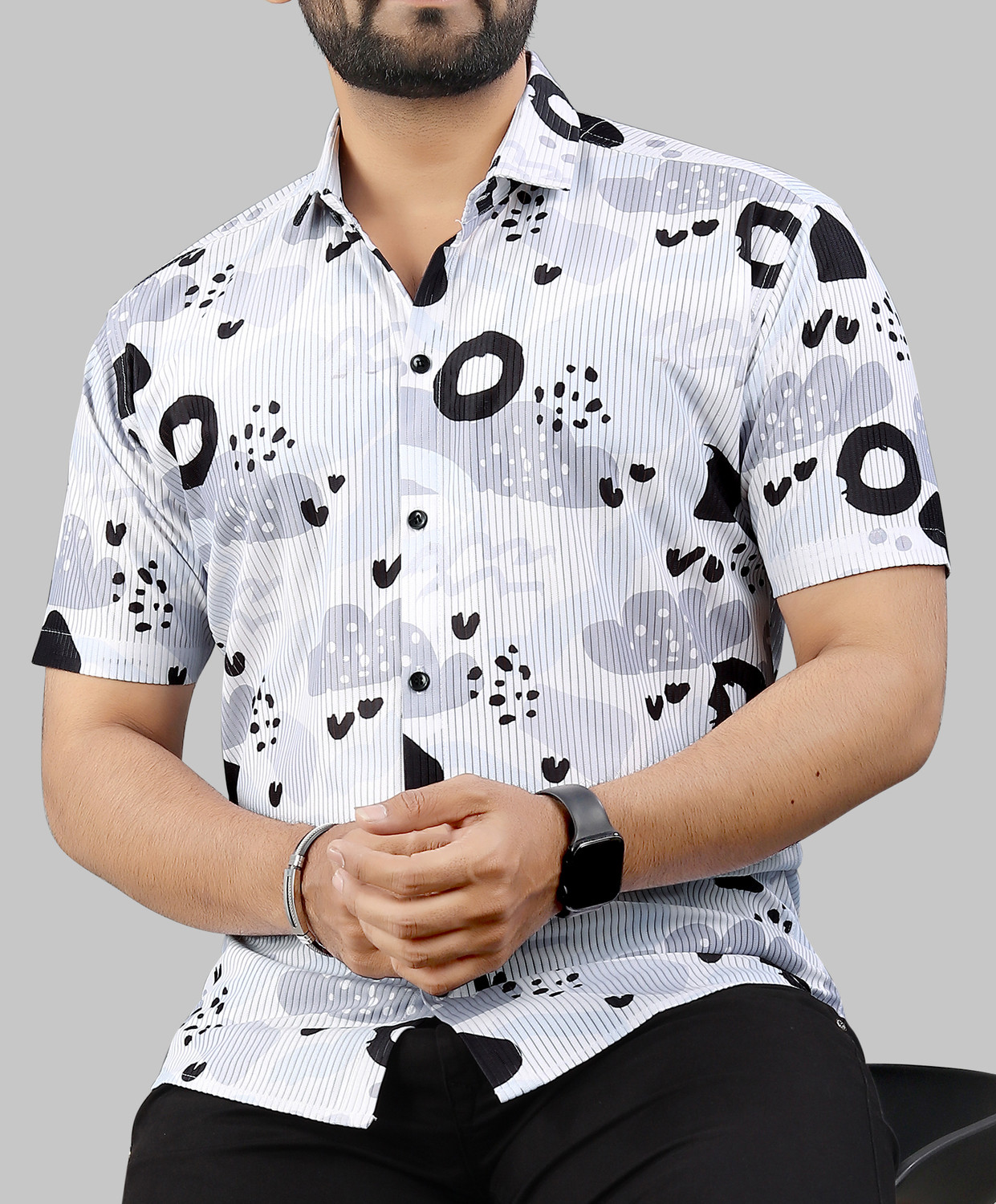 Image of Varidashi Men Printed Casual Multicolor Shirt