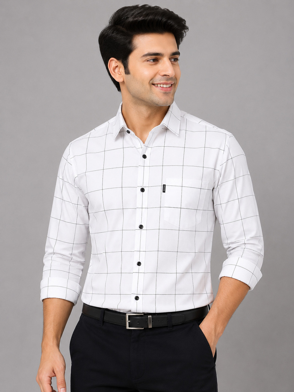 Image of Erica Men Checkered Casual Pink Shirt