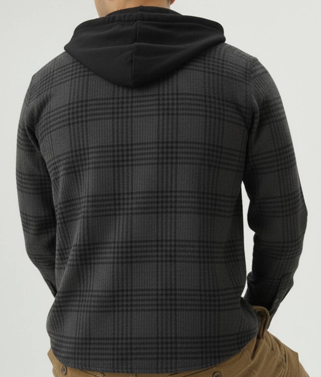KEEPITUP Men Checkered Casual Black Shirt - Image 2