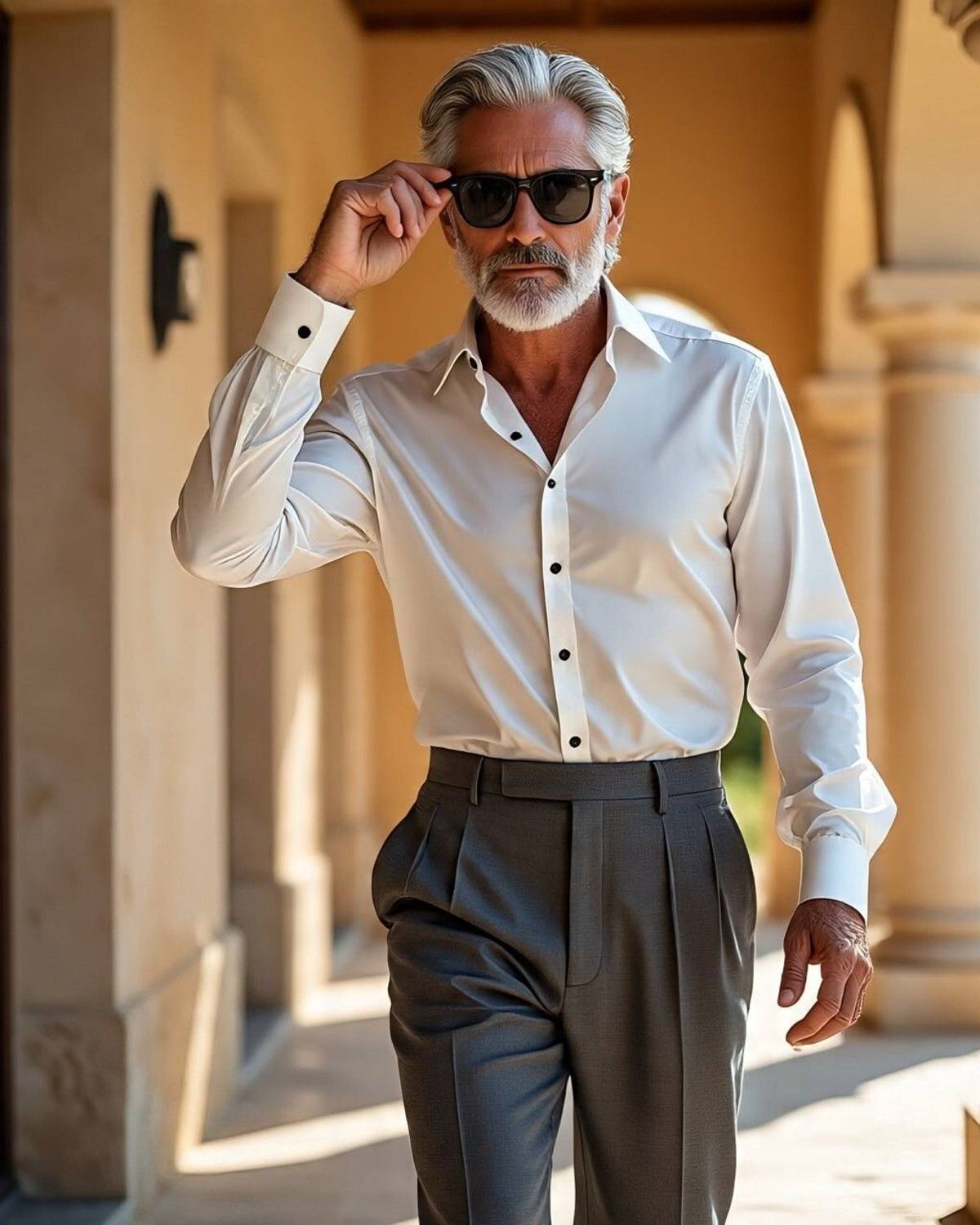 BADLAND Men Solid Casual White Shirt