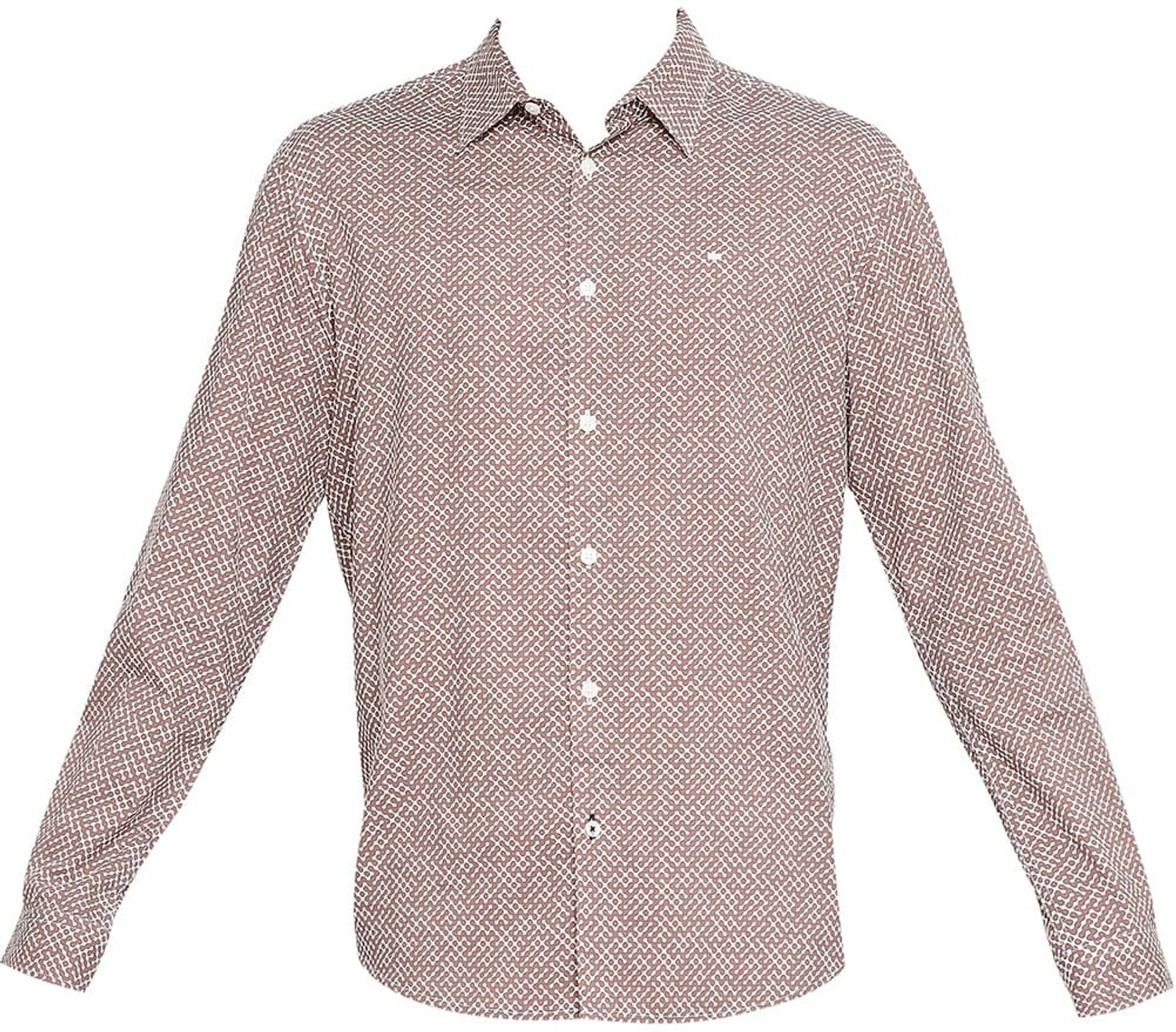 Image of BASICS Men Printed Casual Red Shirt