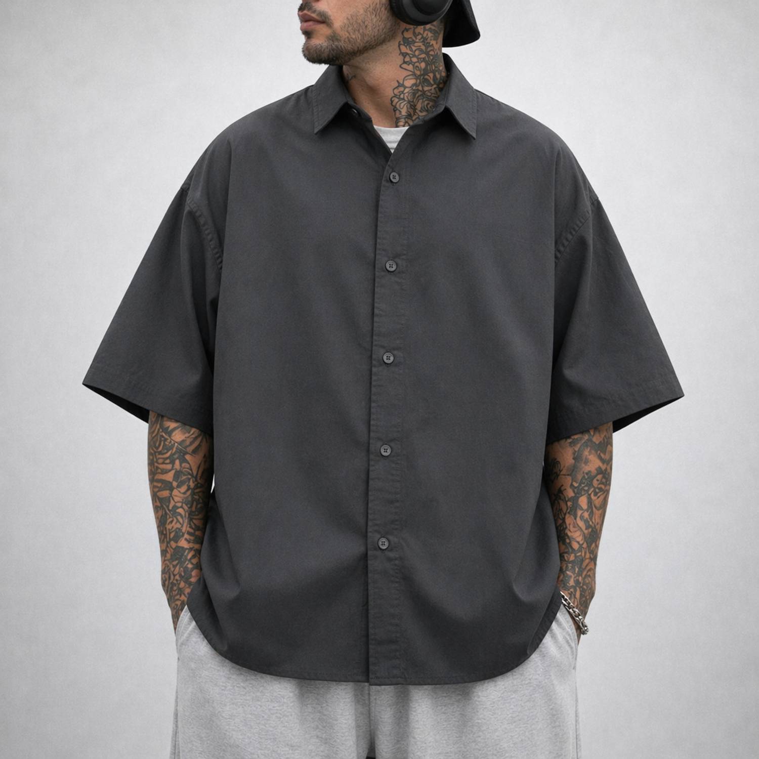 ELVARO Men Grey Printed Casual Shirt - Image 2