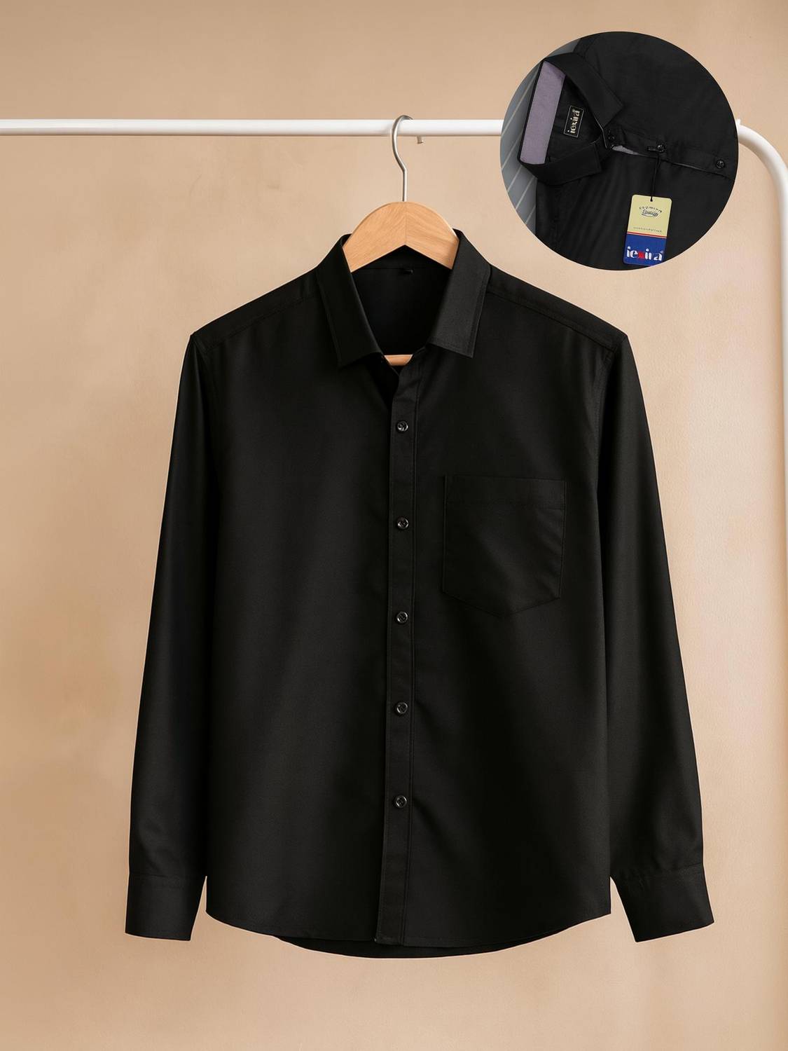 Aveer Men Solid Casual Black Shirt