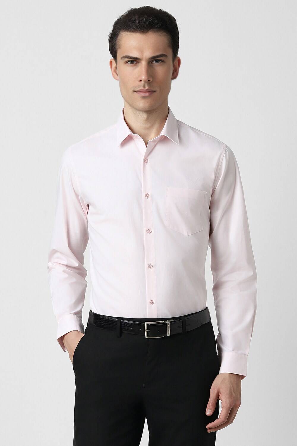 PETER ENGLAND Men Slim Fit Solid Spread Collar Formal Shirt