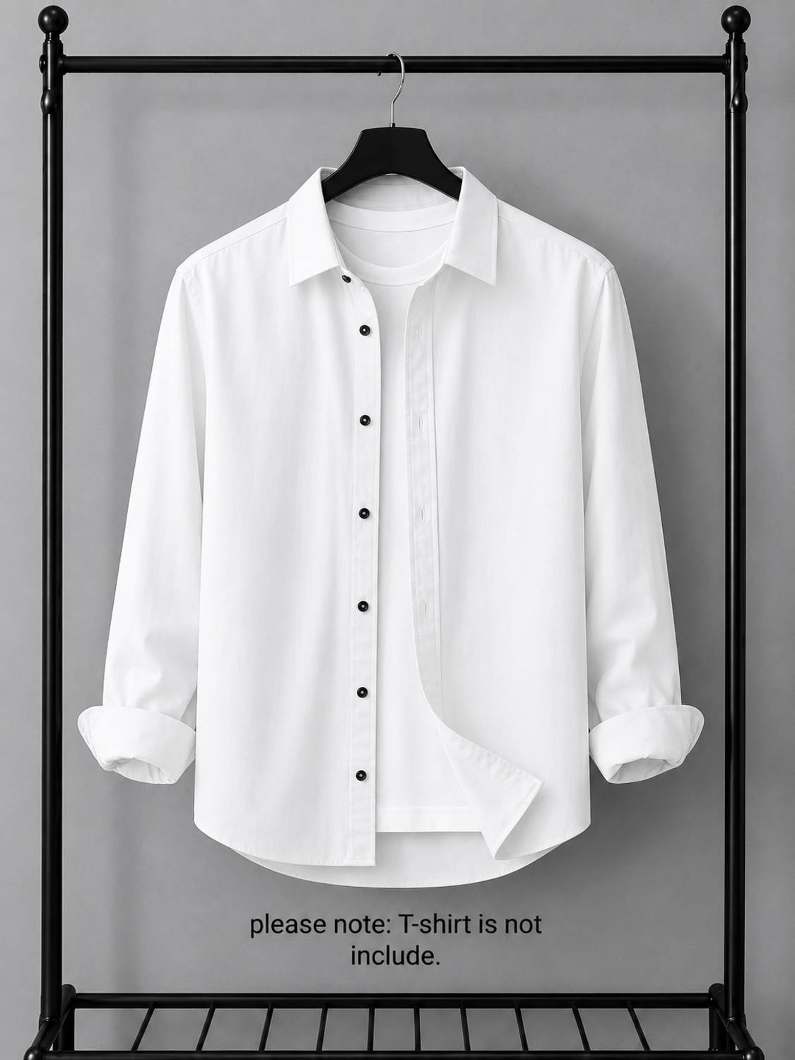 Marmic Fab Men Solid Casual White Shirt - Image 1