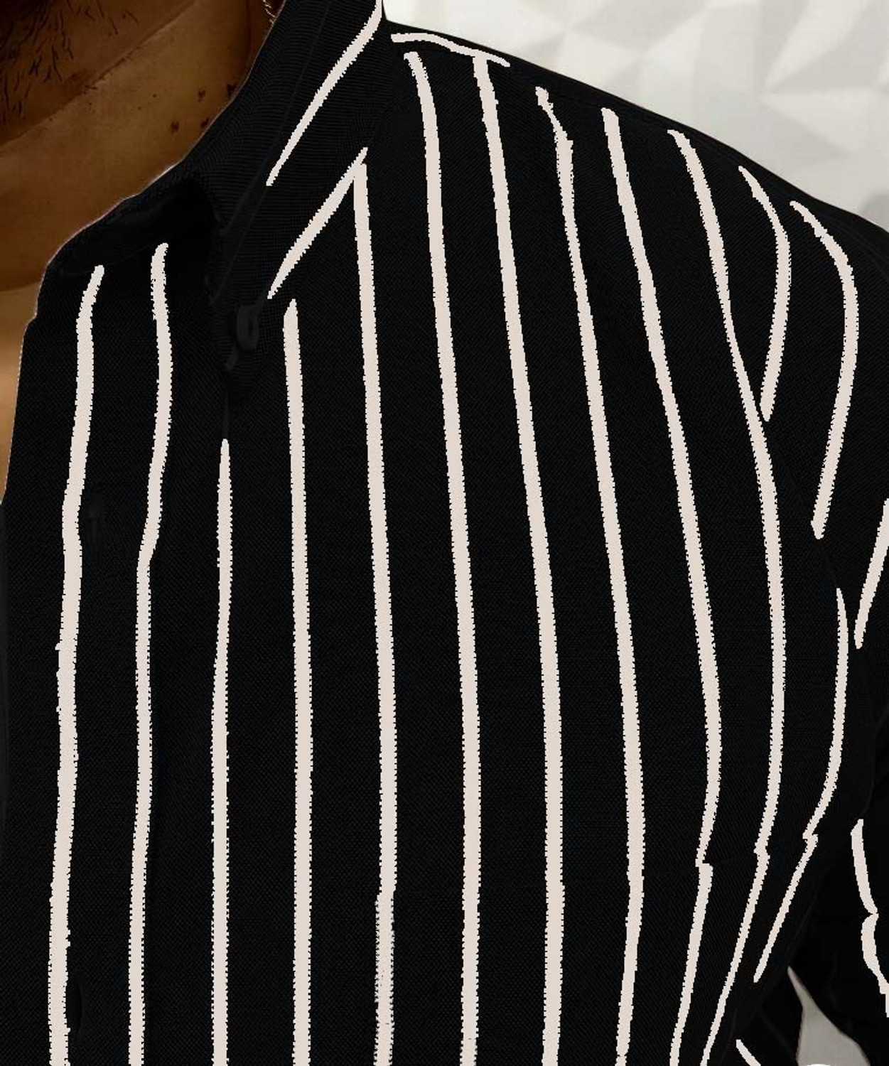 Image of LUXURYCROWN Men Printed Casual Black Shirt