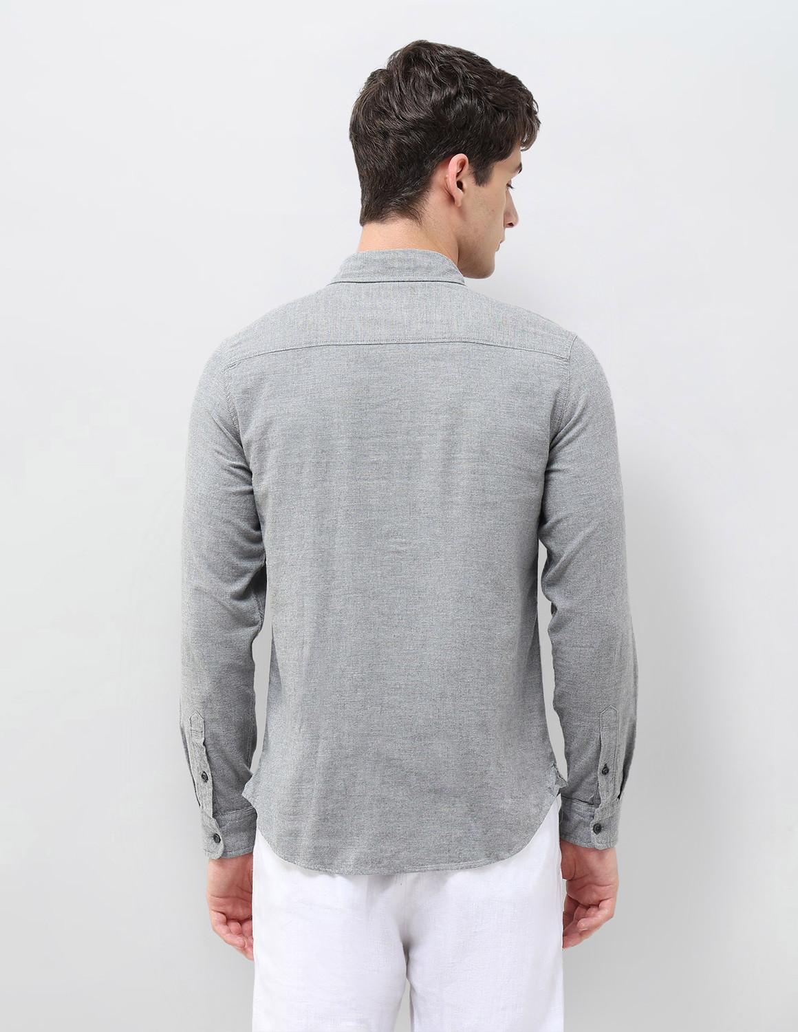 Image of U.S. Polo Assn. Denim Co. Men Solid Casual Grey Shirt